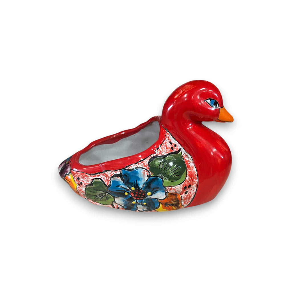Colorful Talavera Duck Planter | Mexican Succulent Pottery Art