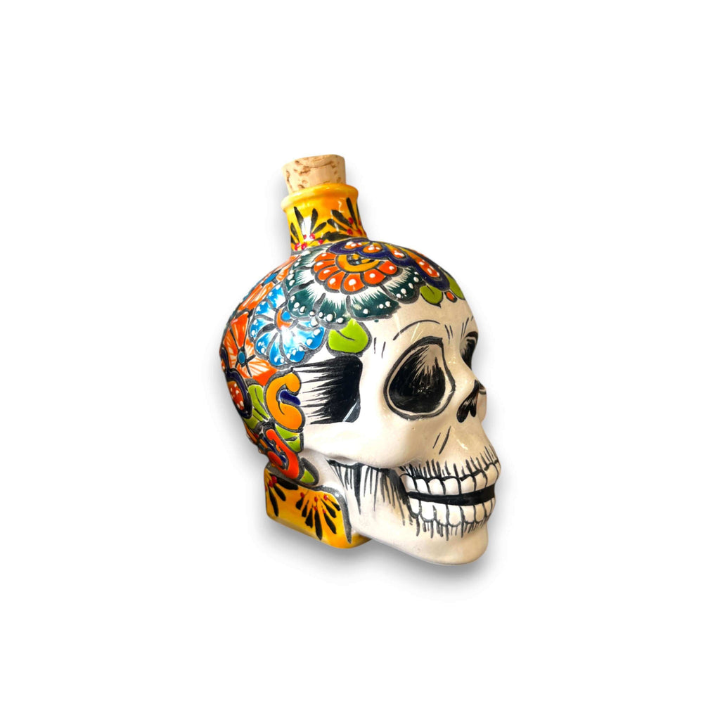 Small Talavera Skull Decanter | Day of the Dead Ceramic Bottle