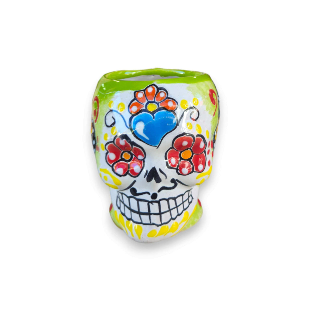 Colorful Talavera Skull Mug | Handmade Ceramic Coffee Cup