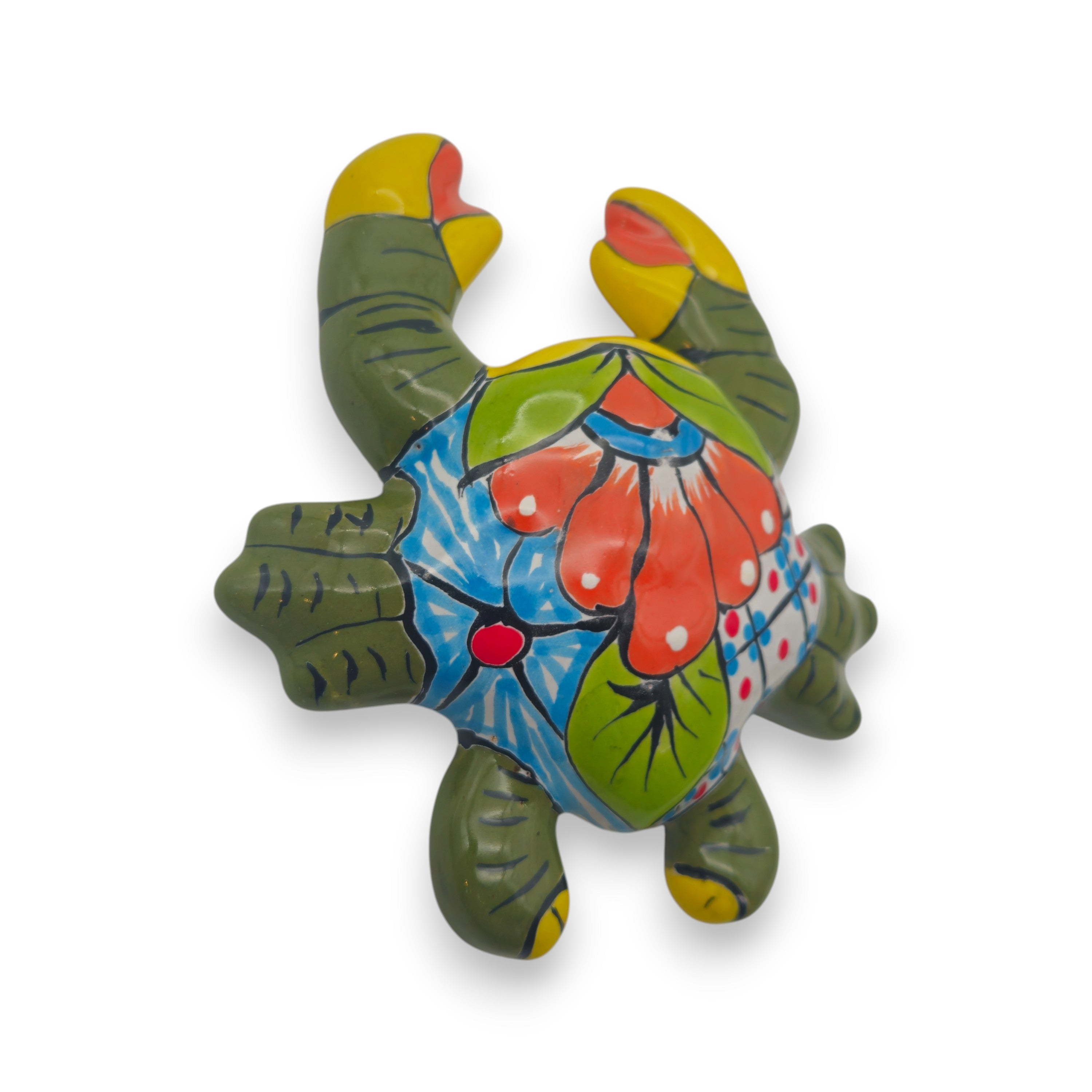 Talavera Crab Sculpture | Vibrant Handmade Mexican Art
