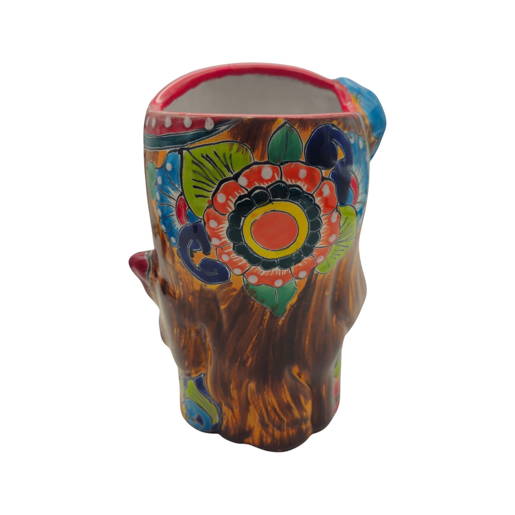 Talavera Butterfly Skull Planter | Colorful Day of the Dead Design