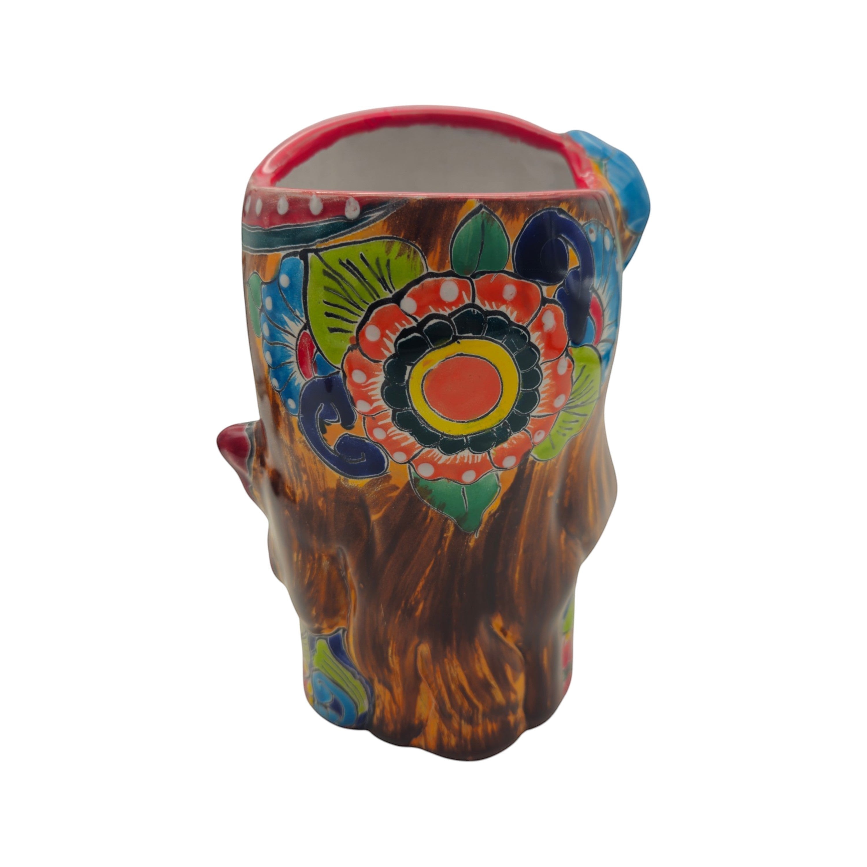 Talavera Butterfly Skull Planter | Colorful Day of the Dead Design