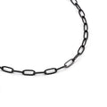 C400B B.Tiff Black 2 Clasps Oval Paperclip Link Chain Necklace/ 32"