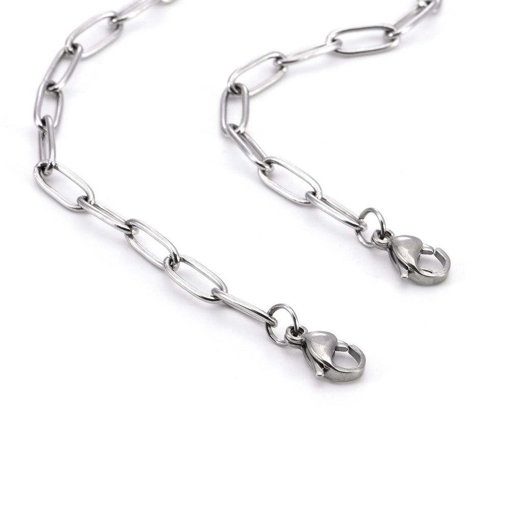 C400W B.Tiff 2 Clasps Oval Paperclip Link Chain Necklace/ 32"