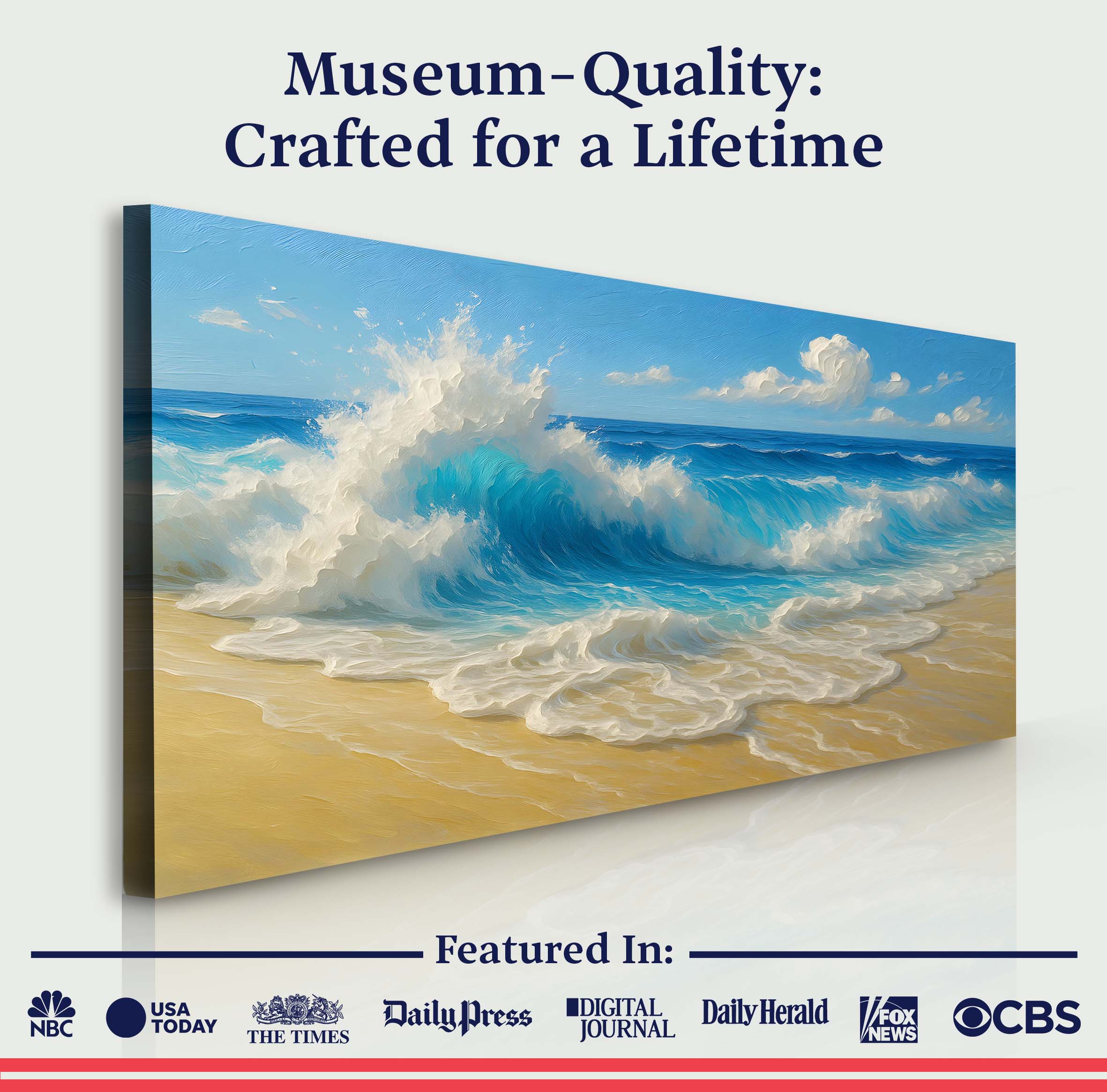 Serene Ocean Wave Coastal Wall Art V