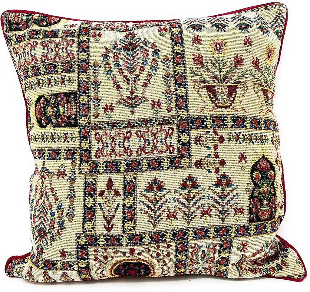 DaDa Bedding Set of 4 Pieces - Floral Garden Botanical Tapestry Throw Pillow Covers Bundle Pack - 16" x 16"