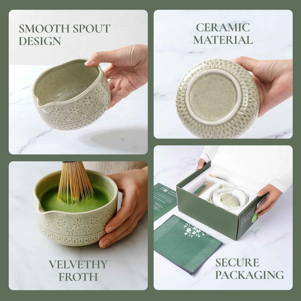 Strabella Matcha Whisk Set – Premium Bamboo Whisk & Ceramic Bowl Gift Set