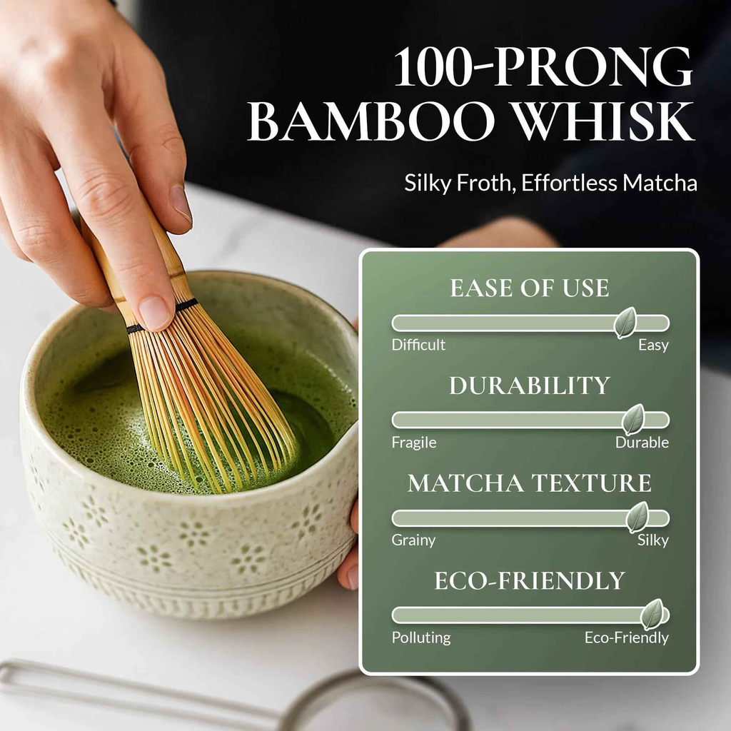 Strabella Matcha Whisk Set – Premium Bamboo Whisk & Ceramic Bowl Gift Set
