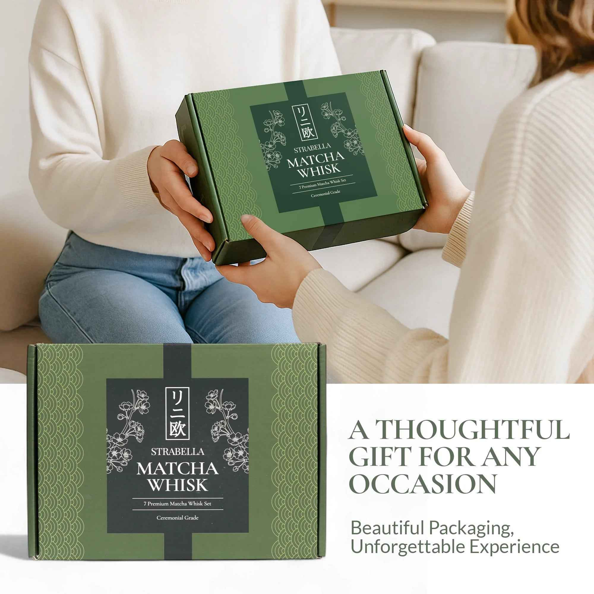 Strabella Matcha Whisk Set – Premium Bamboo Whisk & Ceramic Bowl Gift Set