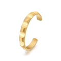 BG109G B.Tiff Simplicity Gold Circle Indent Adjustable Bangle Cuff