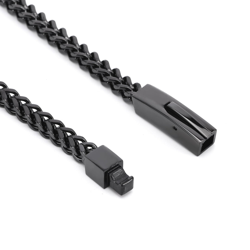 BG140B B.Tiff Black Franco Link Bracelet
