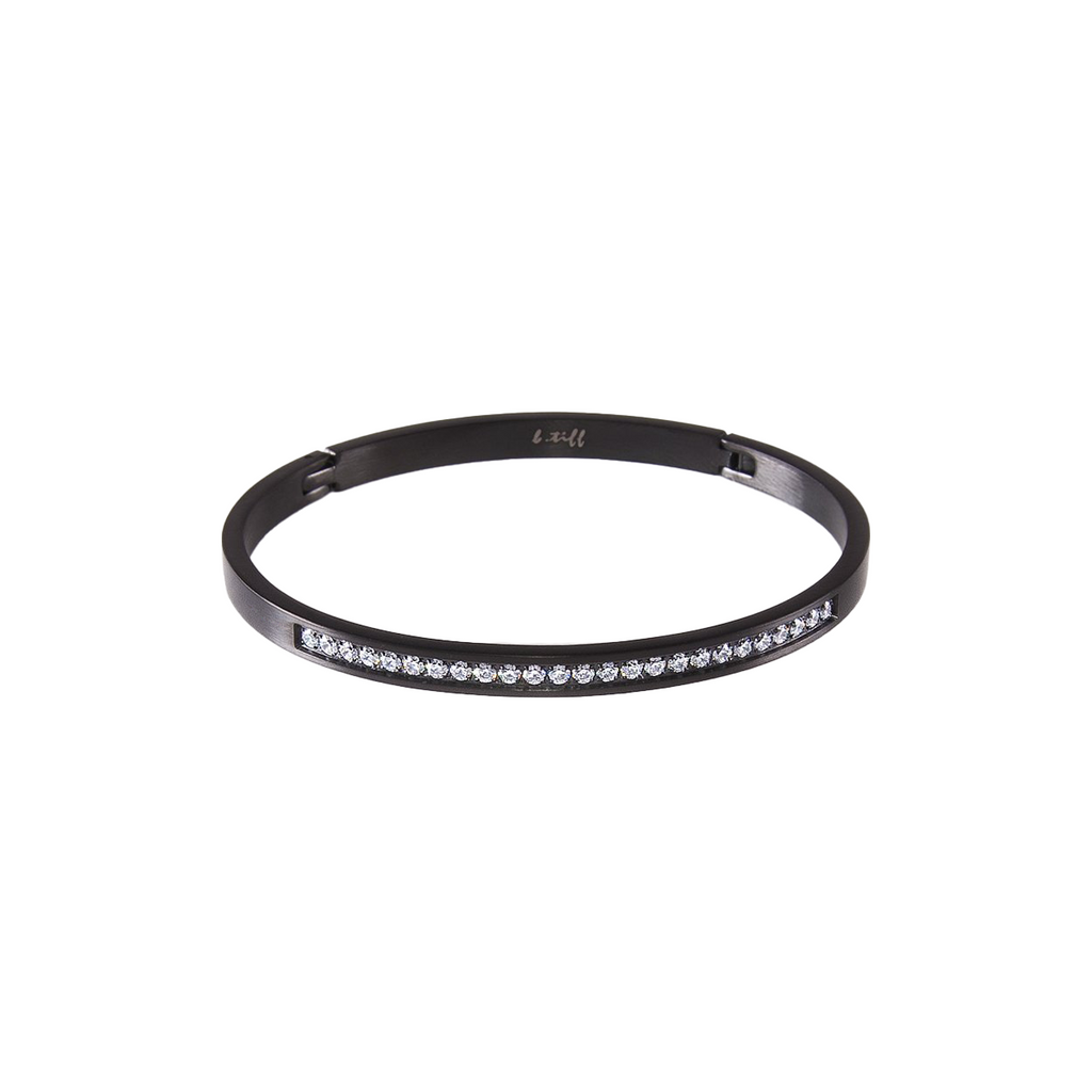 BG333B B.Tiff Black Eternity 25 Bangle Bracelet