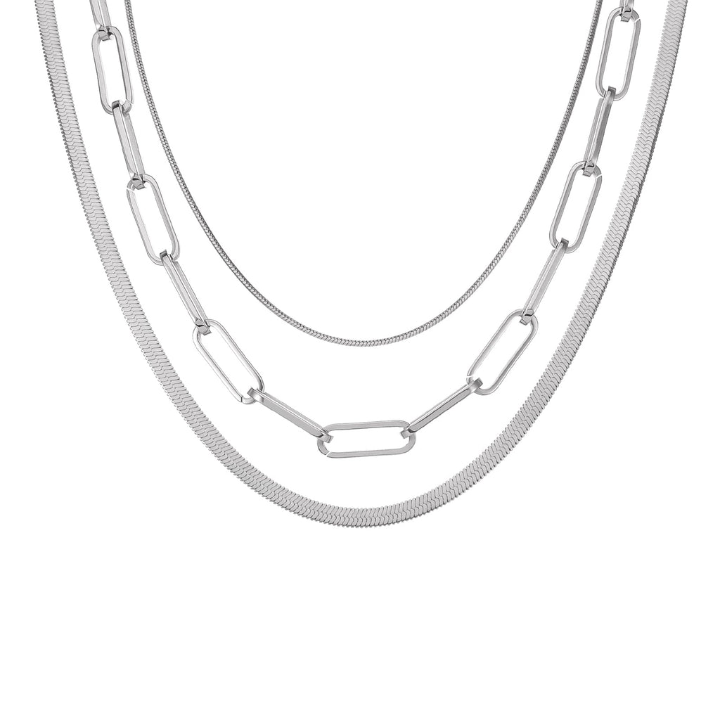 C004W B.Tiff Herringbone Chain Necklace/ 4mm