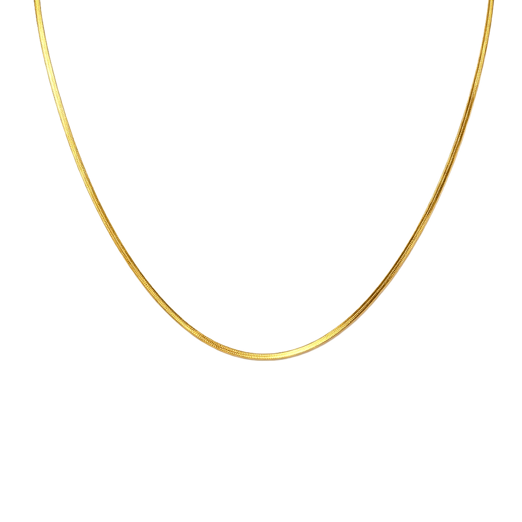 C002G B.Tiff Gold Plated Herringbone Chain Necklace/ 2mm
