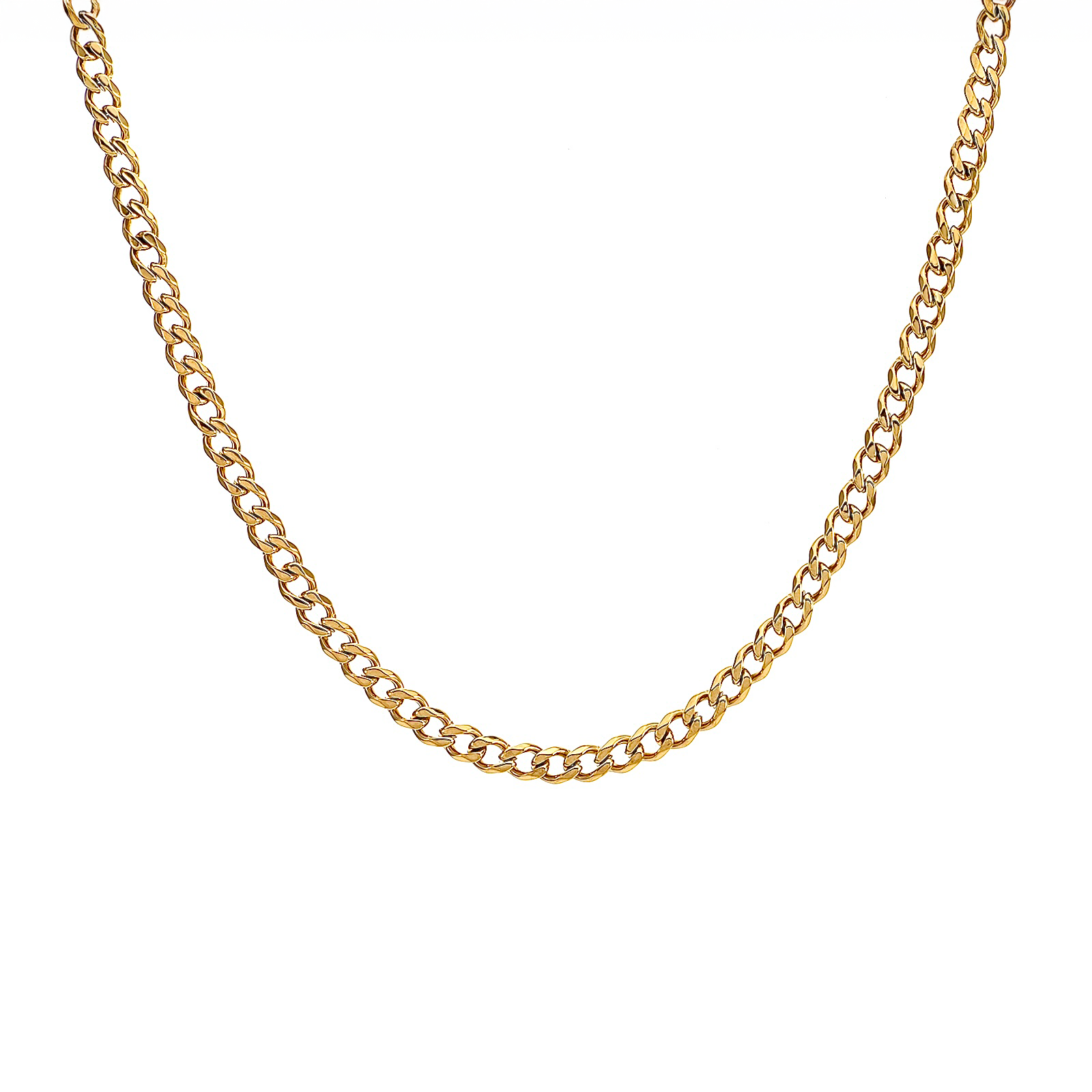 C014G B.Tiff Gold Curb Link Chain Necklace/ 4mm