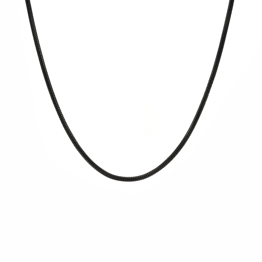 C060B B.Tiff Black Coil Chain Necklace/ 2mm Thick (An exclusive clasp design)