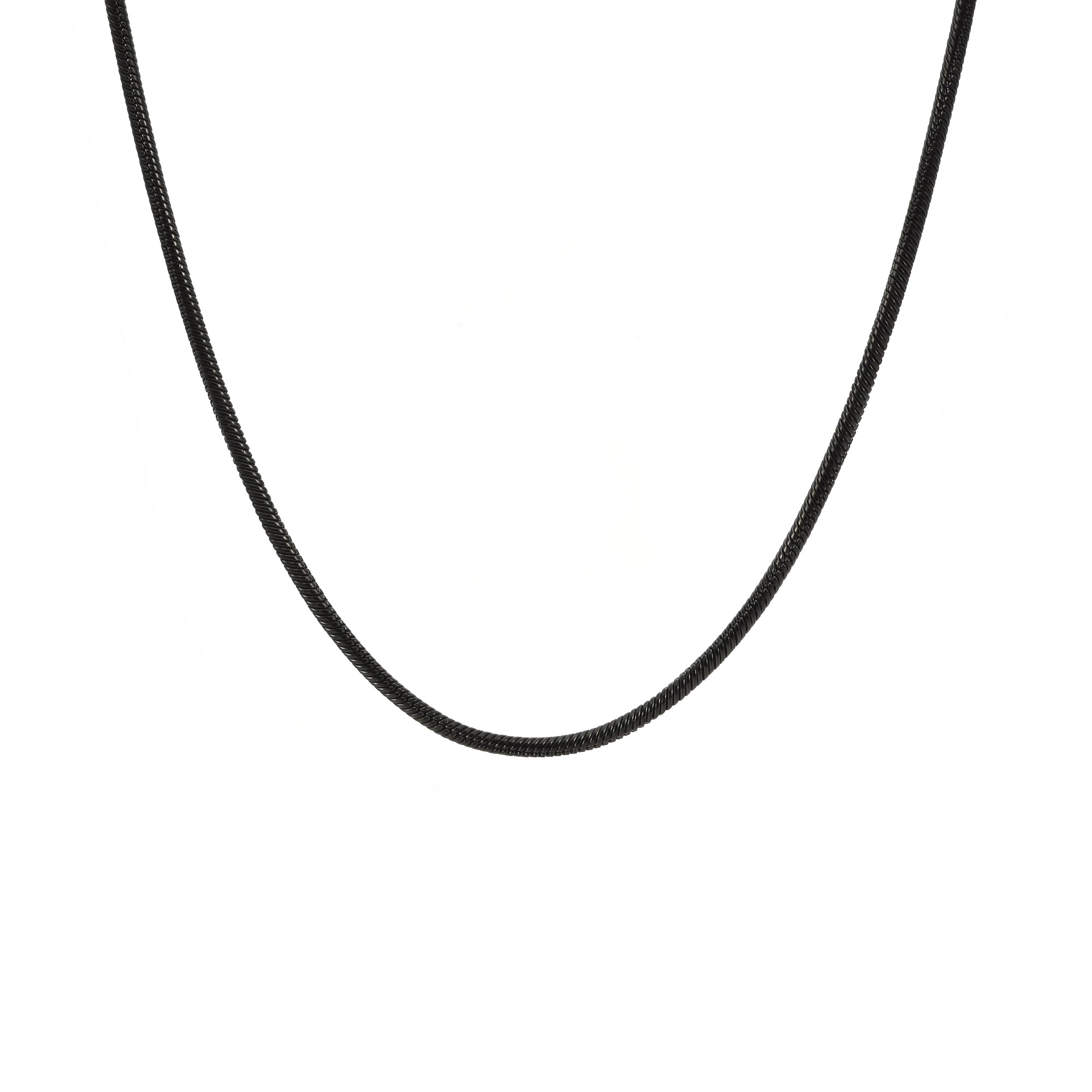 C060B B.Tiff Black Coil Chain Necklace/ 2mm Thick (An exclusive clasp design)