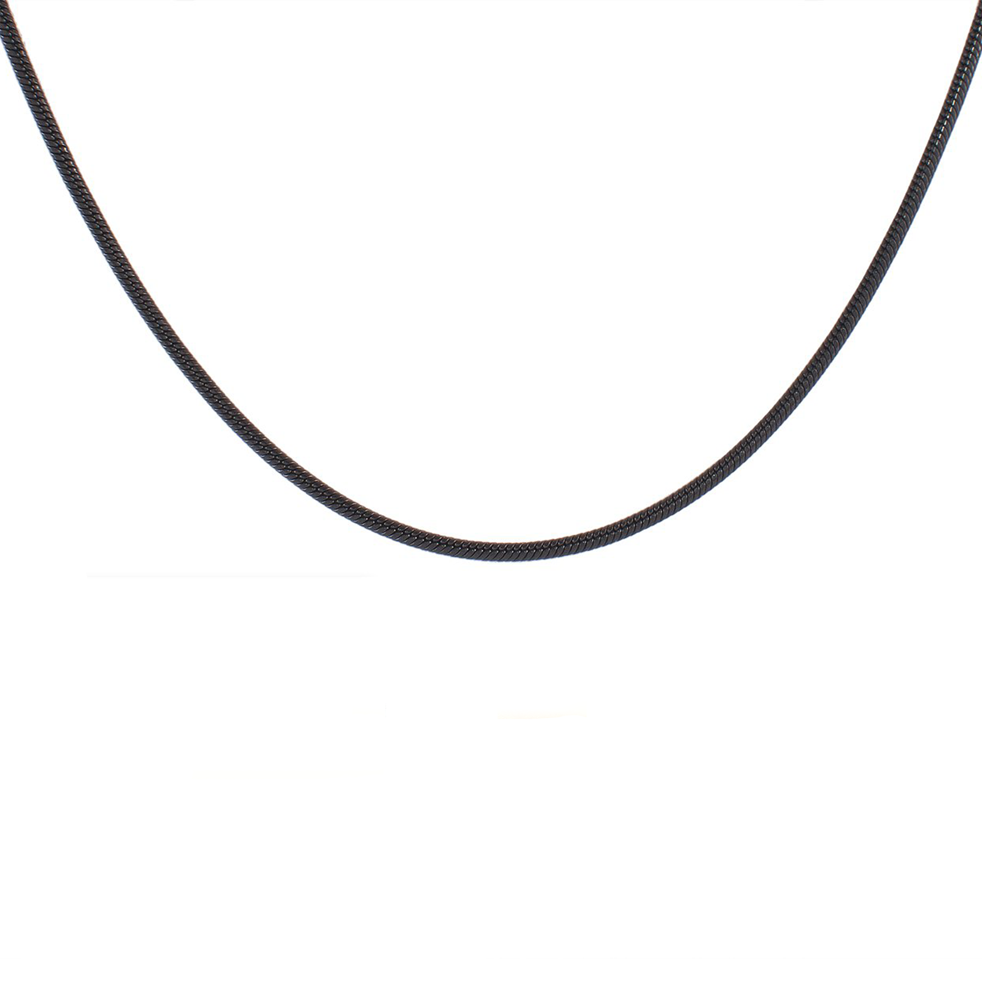 C062B B.Tiff Press Lock Black Coil Chain Necklace/ 2.5mm Thick