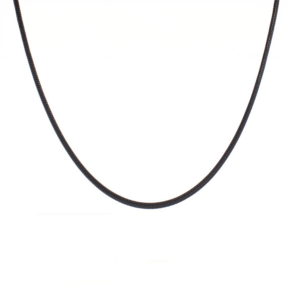 C062B B.Tiff Press Lock Black Coil Chain Necklace/ 2.5mm Thick