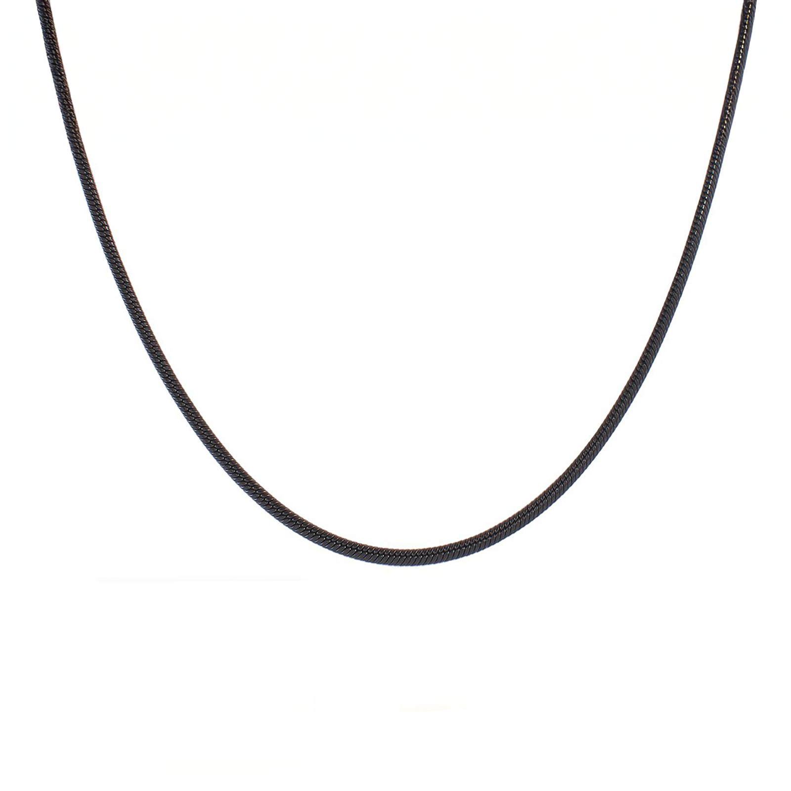 C062B B.Tiff Press Lock Black Coil Chain Necklace/ 2.5mm Thick