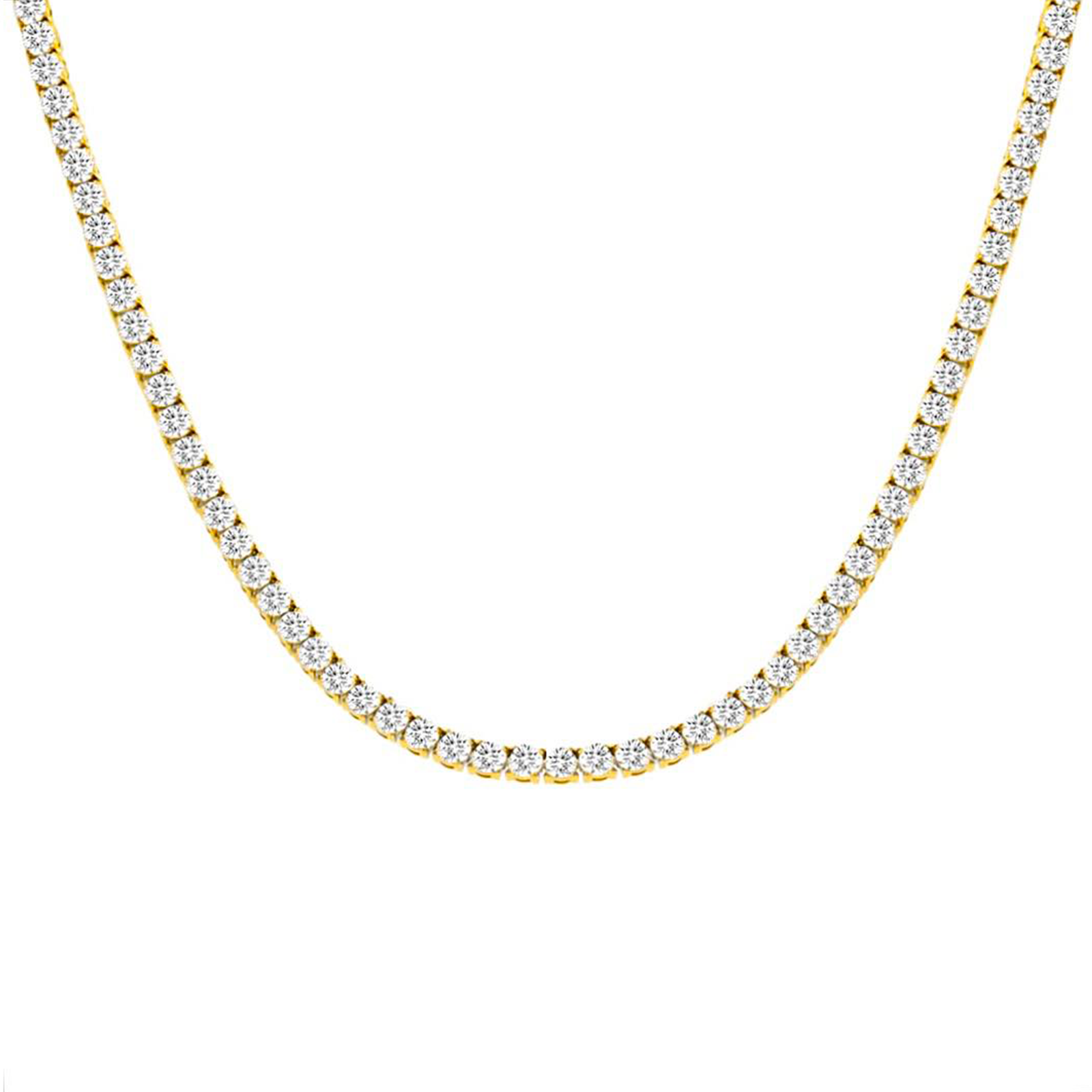C103G B.Tiff Gold Tennis Necklace/ 3mm