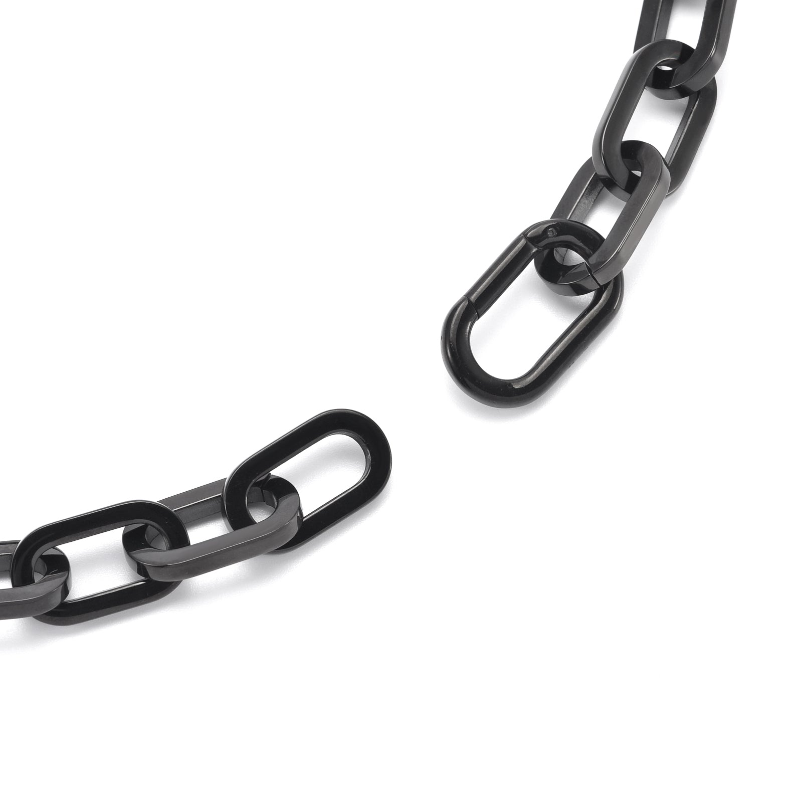 C200B B.Tiff Black Paperclip Chain Necklace