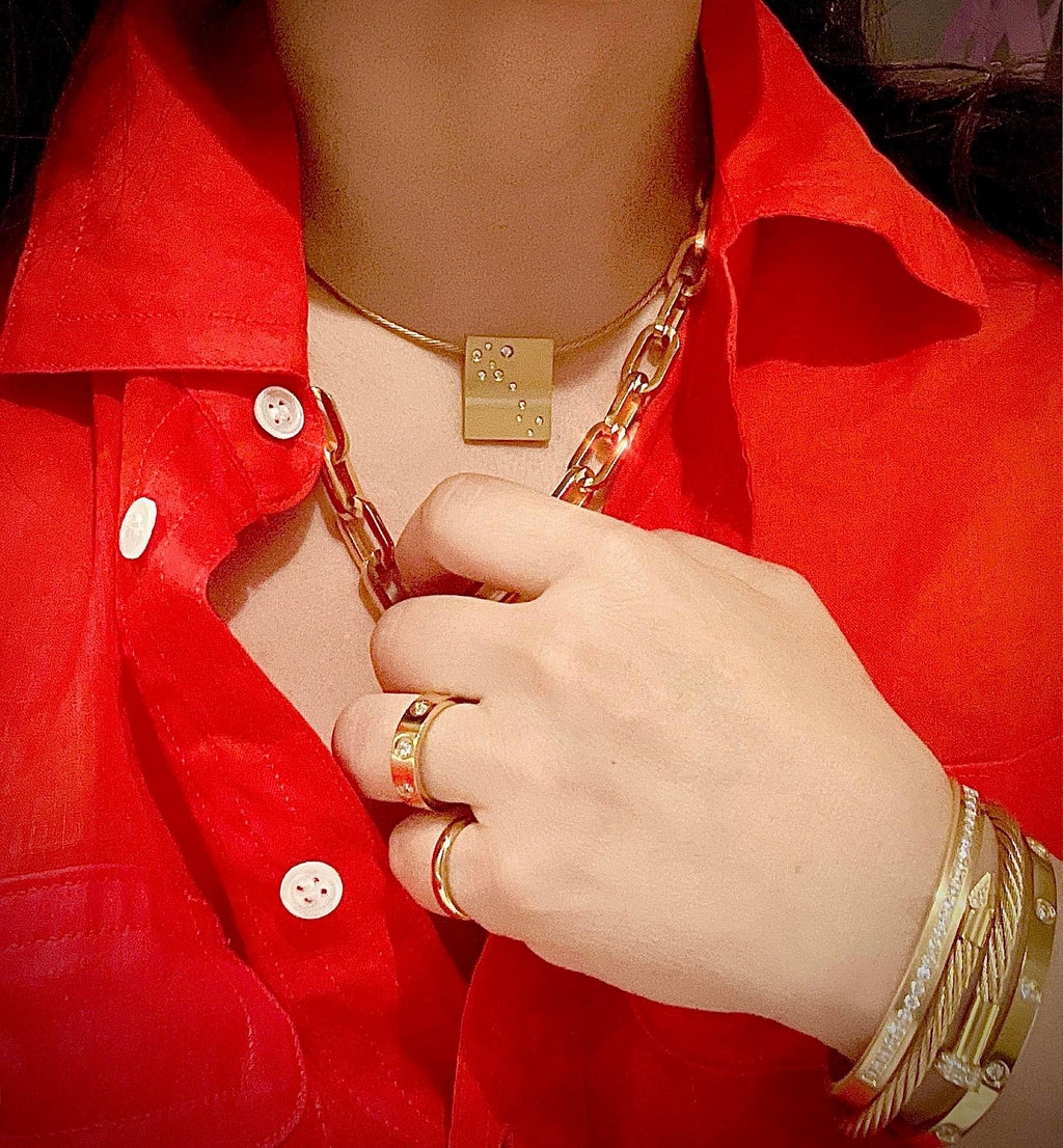 C200G B.Tiff High Polish Gold Paperclip Chain Necklace