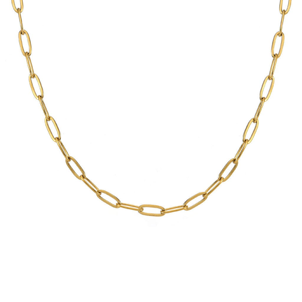 C400G B.Tiff Gold Oval Paperclip Link Chain Necklace/ 32"