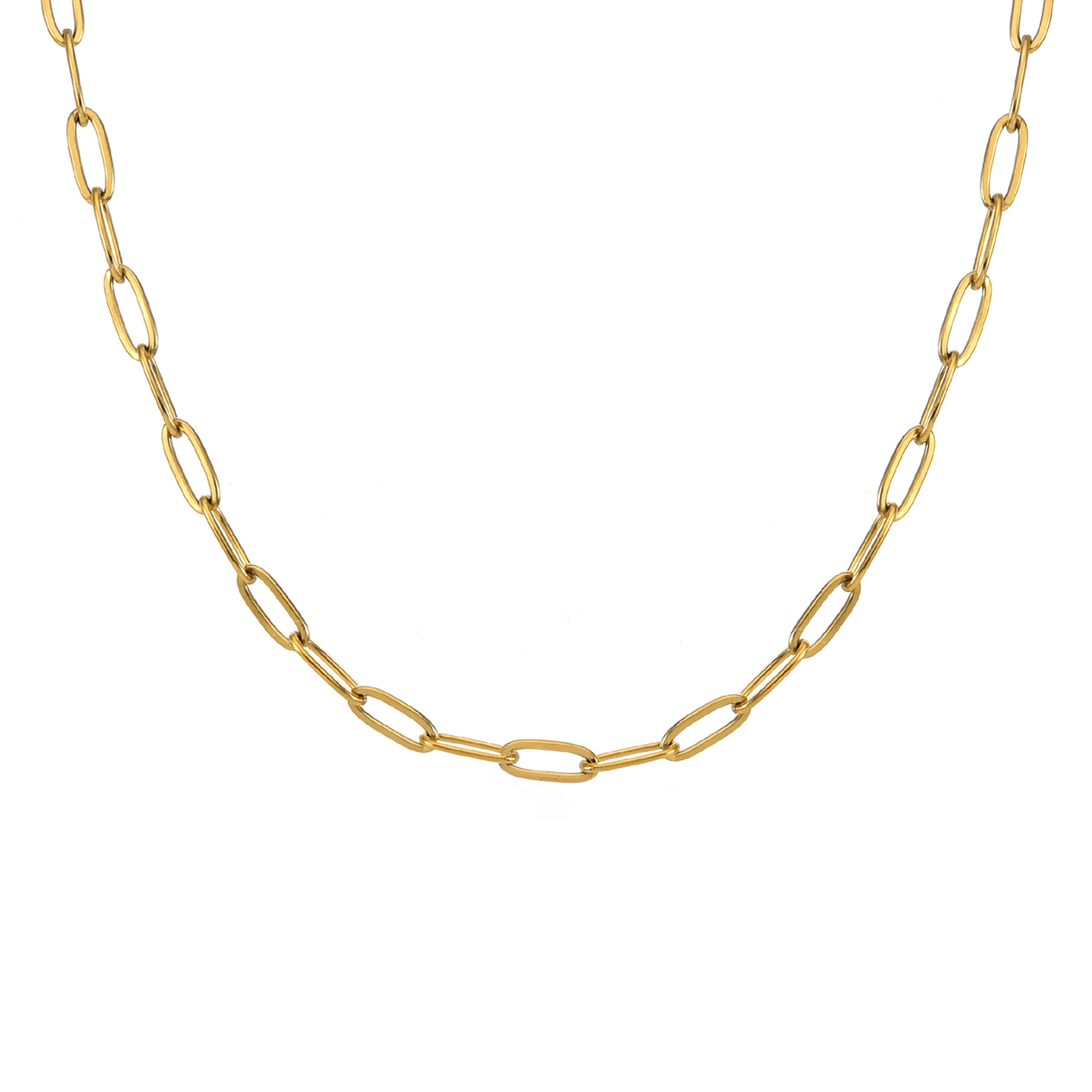 C400G B.Tiff Gold Oval Paperclip Link Chain Necklace/ 32"