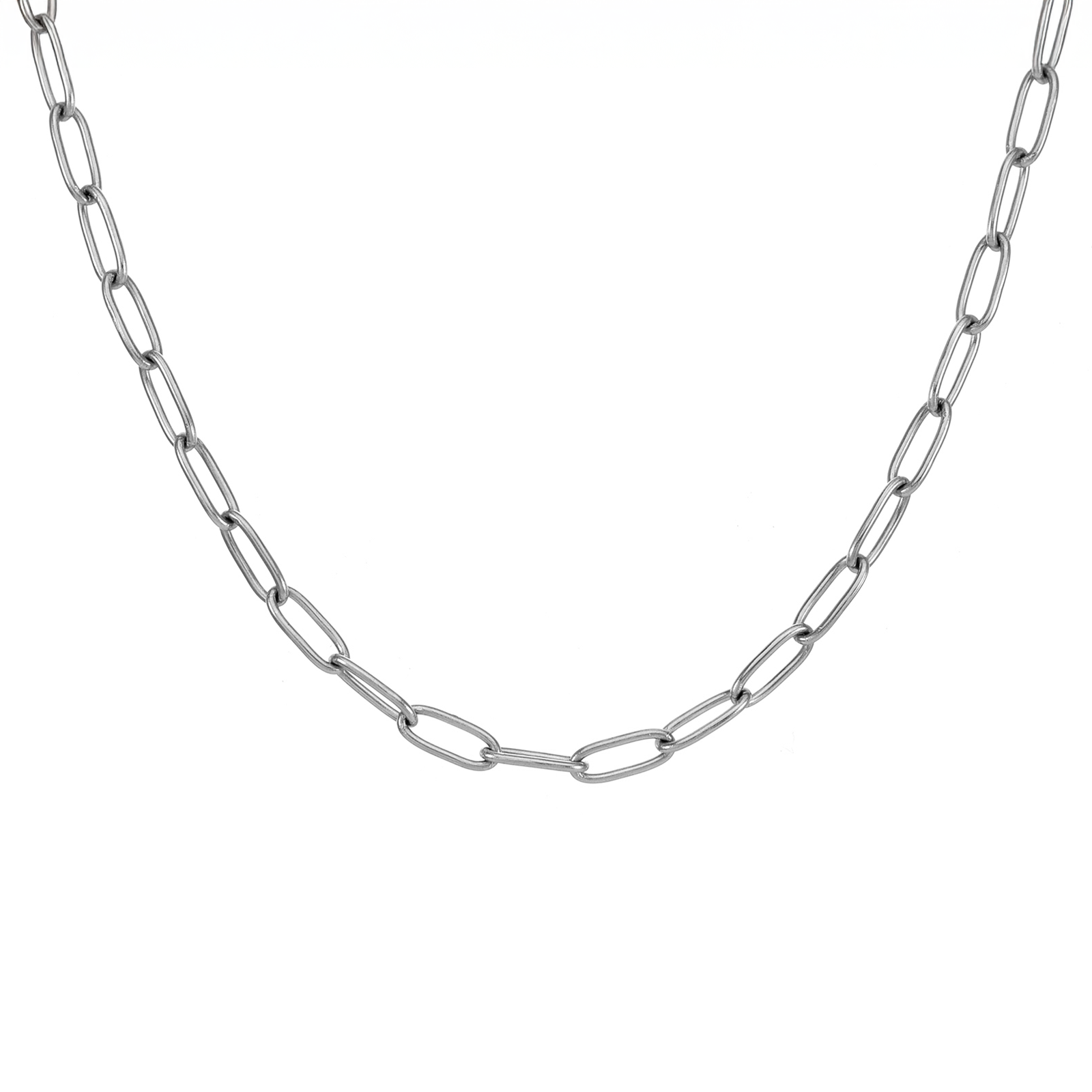 C400W B.Tiff 2 Clasps Oval Paperclip Link Chain Necklace/ 32"