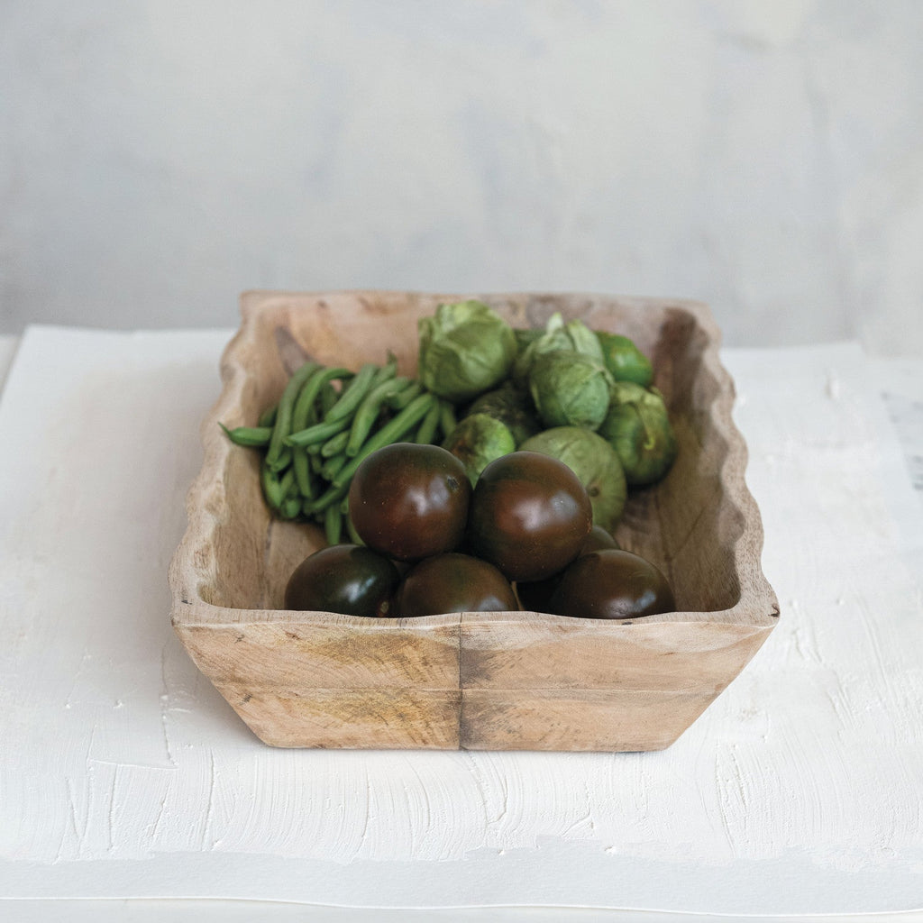 Mango Wood Scalloped Edge Tray