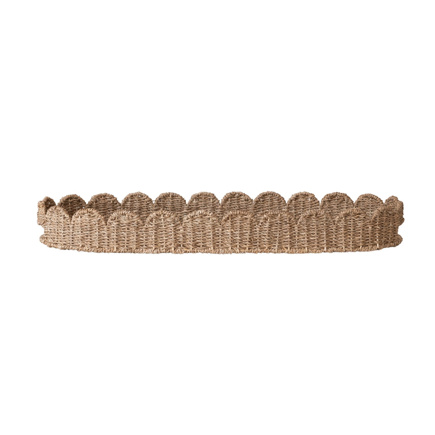 Hand-Woven Bankuan Scalloped Tray with Handles