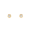 ER002G B.Tiff .05ct Gold Pavé Solitaire Stud Earrings