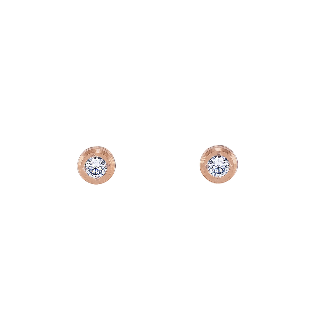 ER002RG B.Tiff .05ct Rose Gold Pavé Solitaire Stud Earrings