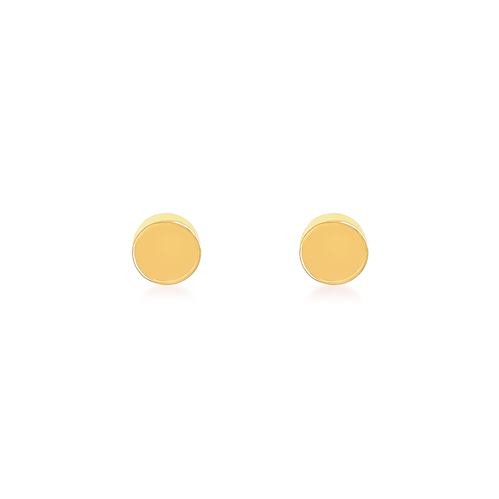 ER003GP B.Tiff High Polish Gold Plain Round Stud Earrings