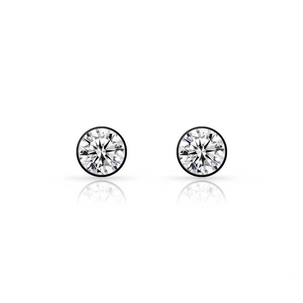 ER101B B.Tiff Black 1 ct Solitaire Stud Earrings