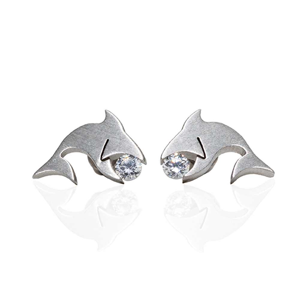 ER119W B.Tiff Shark Earrings