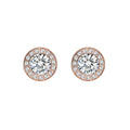 ER125RG B.Tiff Rose Gold Pavé 1 ct Aŭreolo Earrings