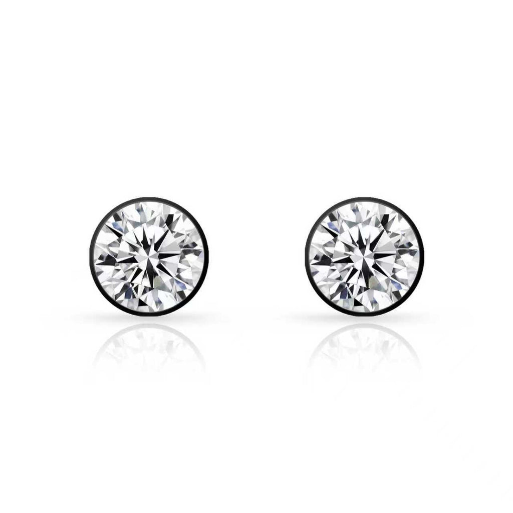 ER201B B.Tiff Black 2 ct Solitaire Stud Earrings