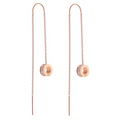 ER228RG B.Tiff Rose Gold Thread Dangling Pavé Circle Earrings