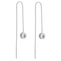 ER228W B.Tiff Thread Dangling Pavé Circle Earrings