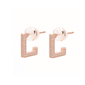 ER246RG B.Tiff Rose Gold Pavé L-Bar Earrings