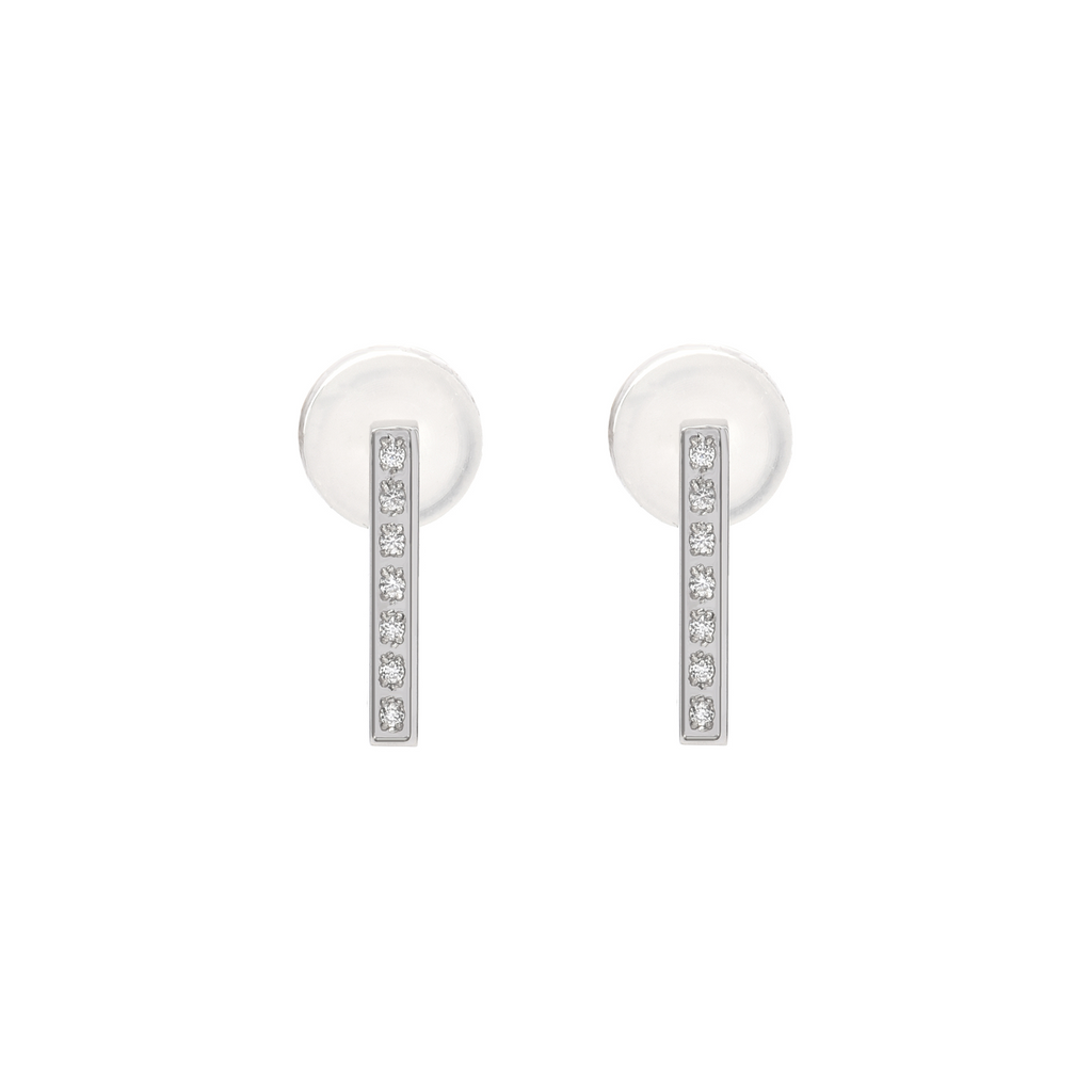 ER246W B.Tiff Pavé L-Bar Earrings