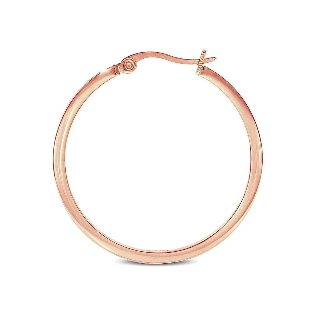 ER312RG B.Tiff Rose Gold Pavé 42-Stone Classic Medium Hoop Earrings