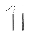 ER318B B.Tiff Black Pavé 14-Stone Dangling Bar Earrings