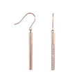 ER318RG B.Tiff Rose Gold Pavé 14-Stone Dangling Bar Earrings