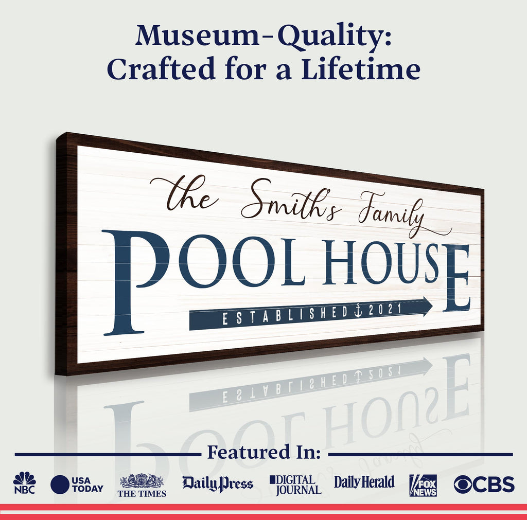 Family Pool House Sign