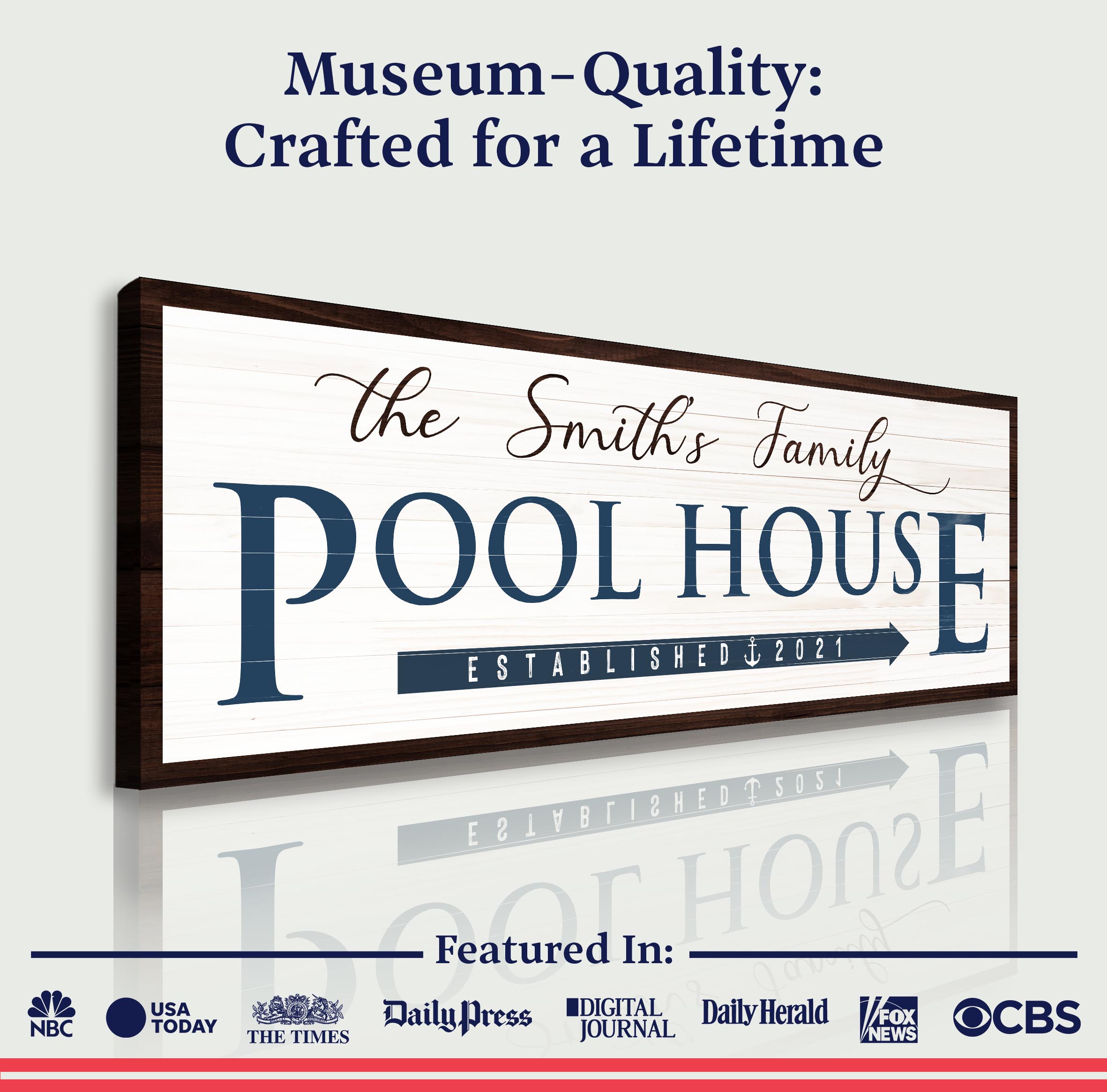Family Pool House Sign