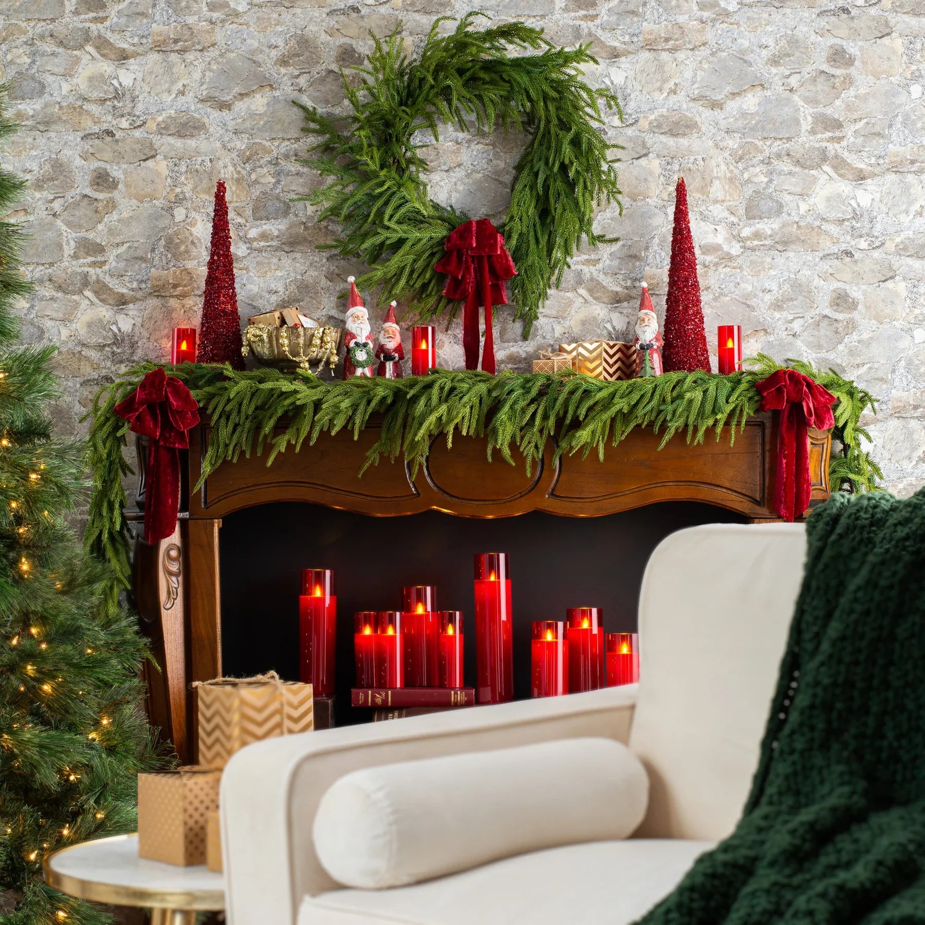 30'' Real Touch Norfolk Pine Christmas Wreath