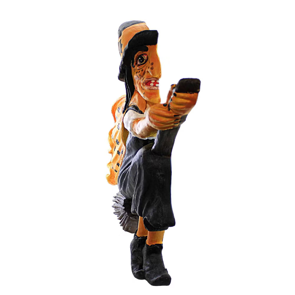 Retro Halloween Paper Mache Witch Wall Decor